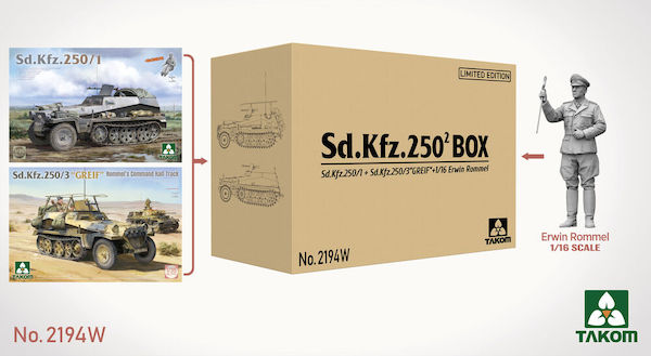 1/35 Sd.Kfz. 250 BOX 250/1 + 250/3 GREIF + 1/16 Erwin Rommel 