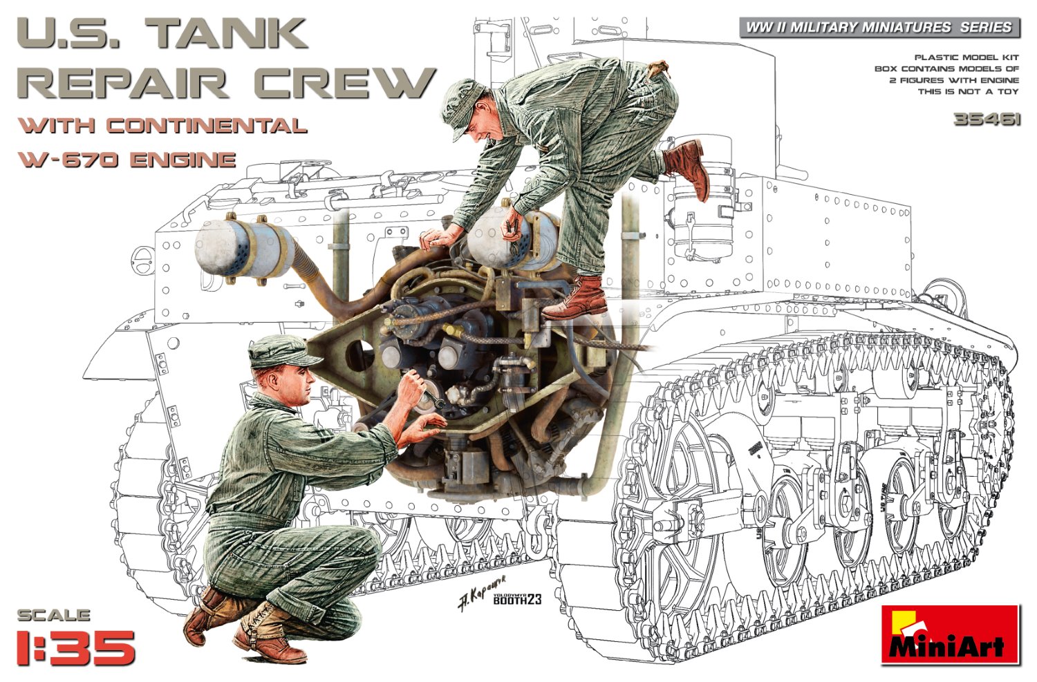 1:35 US Panzer Rep. Crew m. W670 Motor