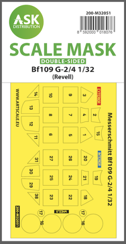 1/32 Scale Mask Double-Sided Bf109G-2/4 for Revell