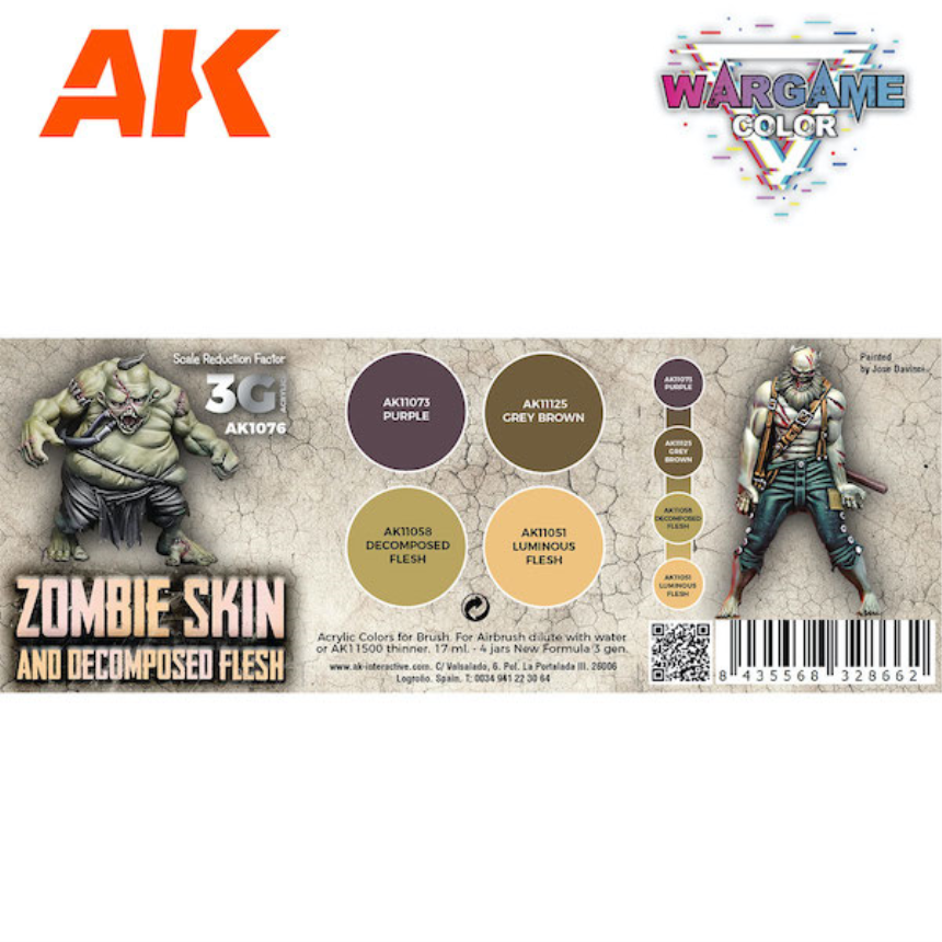 WARGAME COLOR SET. Zombie Skin and Decompesed Flesh