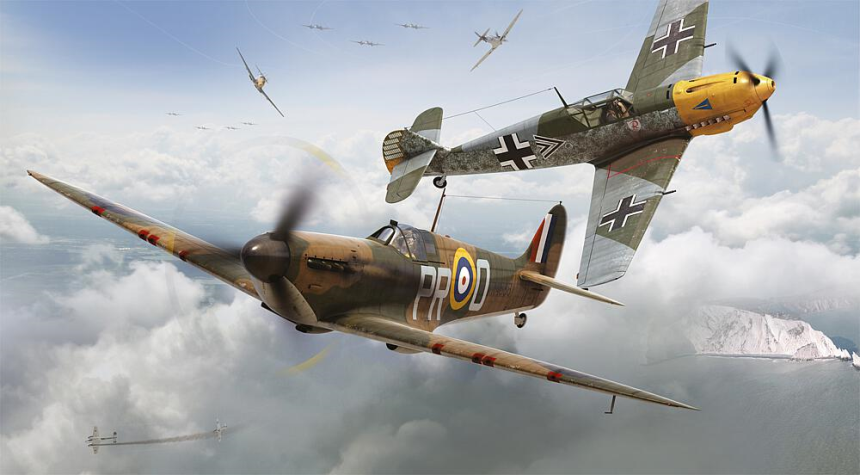 1/72 Spitfire MkIa &amp;amp; ME Bf109E-4 Dogfight