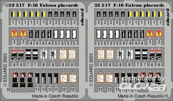 1/32F-16 Falcon Placards f&amp;#252;r Hasegawa Bausatz