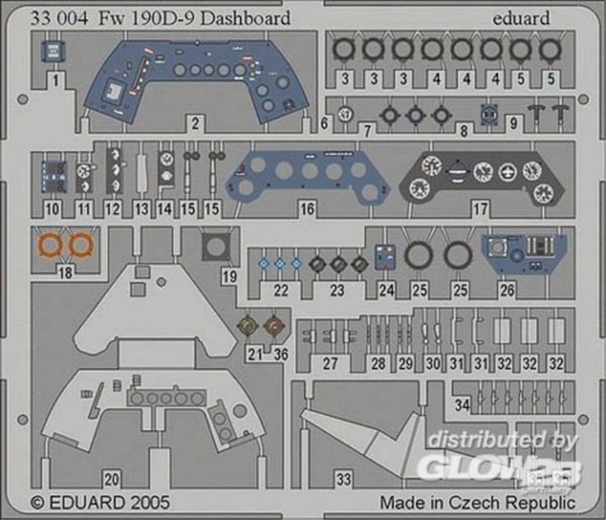 1/32Fw 190D-9 dashboard f&amp;#252;r Hasegawa Bausatz