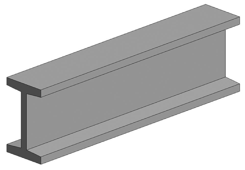 White polystyrene I-profile, 0.01