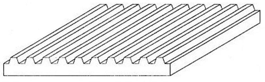 Wellblech, 1x150x300mm, Raster 2,5mm (1 Stk.)