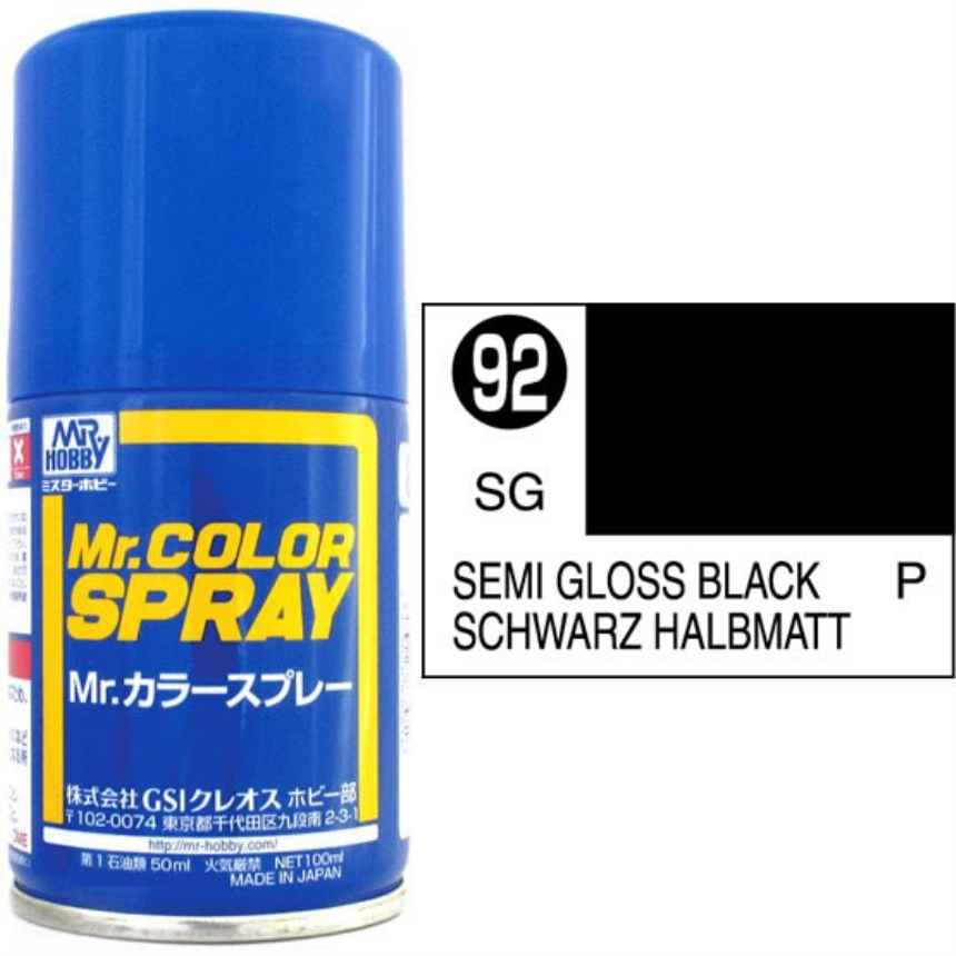 Mr. Color Spray Schwarz halbmatt 100ml