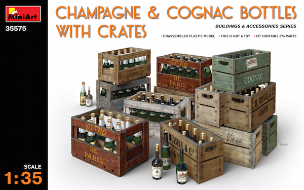 1/35 Champagne &amp;amp; Cognac Bottles w/Crates