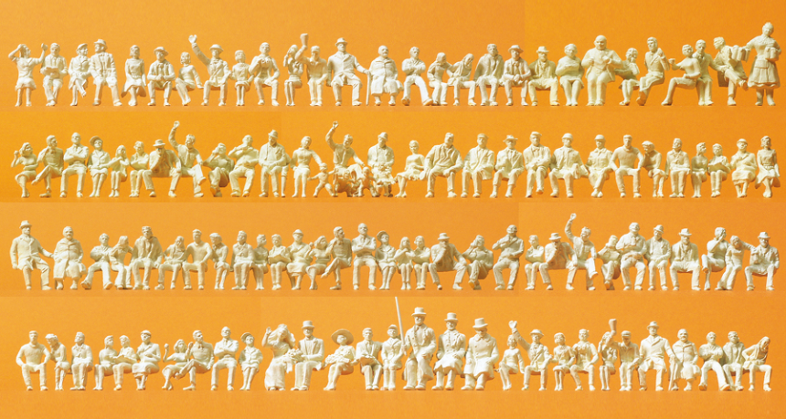 1:87  Sitzende Personen, 120 unbem. Figuren