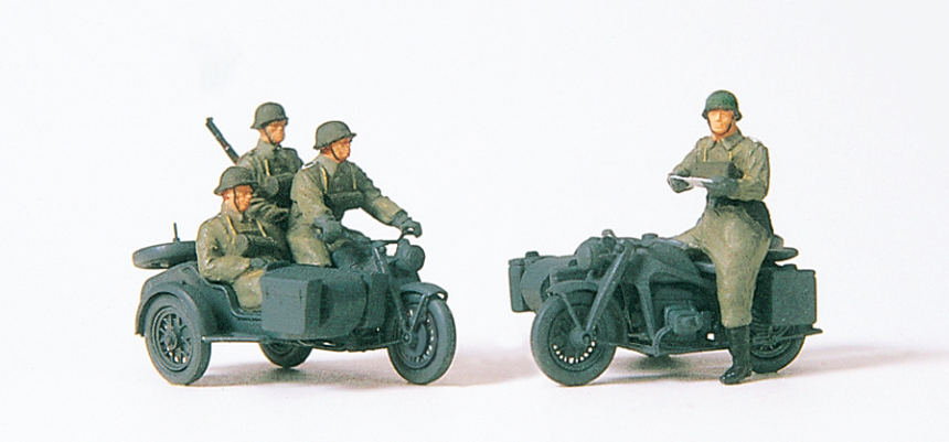 1:87  Kradsch&#252;tzen aufgesessen u. Motorrad DR 1939-45