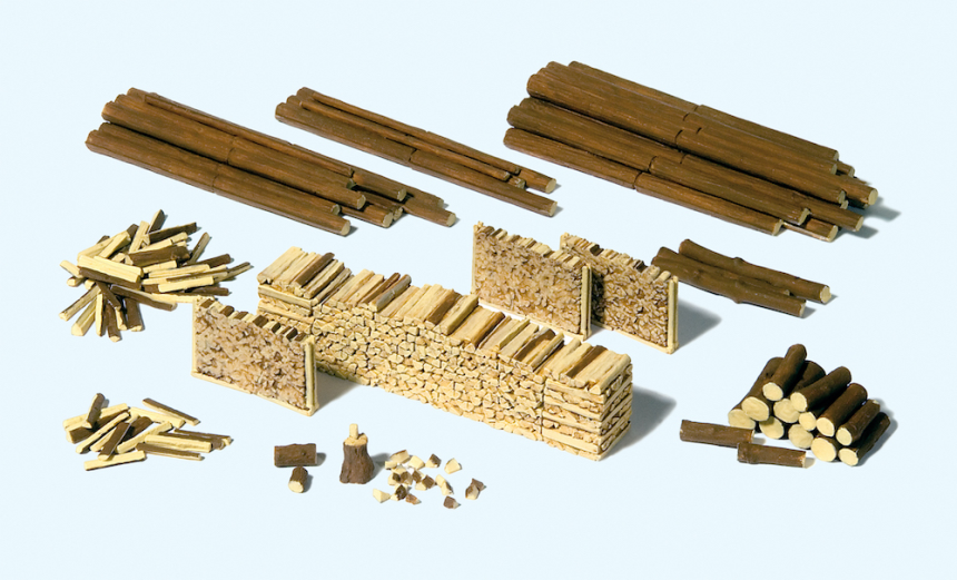 1:87  St&#228;mme, Holzscheite, Holzstapel, Bausatz