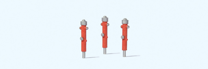 1:87  Hydranten rot. 3 Stk. Fertigmodell