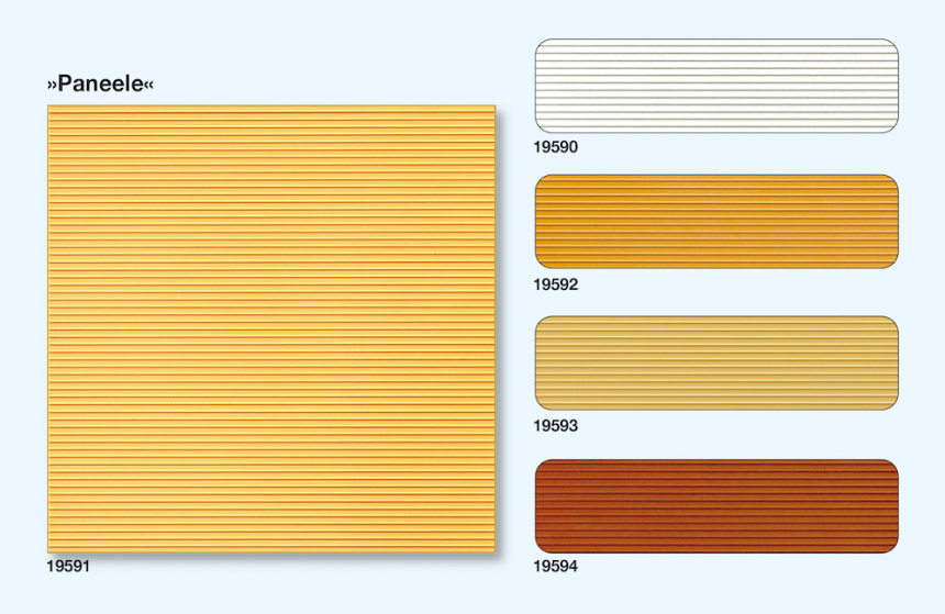 1:87  Paneele Kieferfarben / 3 Platten 95 x 95mm