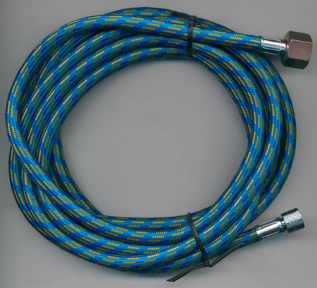 Blauer Schlauch , anschlussbar, 3,0m Gewinde G1/4&quot;-G1/8&quot;