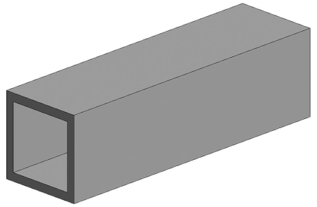 White polystyrene square tube, 7.90 mm edge length