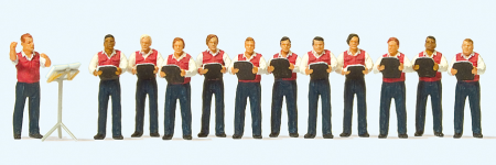 1:87  M&#228;nnergesangsverein, 12 Miniaturfiguren