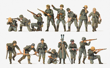 1:87  Panzergrenadiere DR 1942, 16 unbem. Figuren