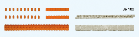 1:87  Mauerabdeckungen aus Dachziegeln und Natursteinplatten