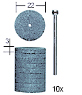 Silizium-Carbid-Schleifscheiben, 22 mm, 10 St&#252;ck + 1 Tr&#228;ger