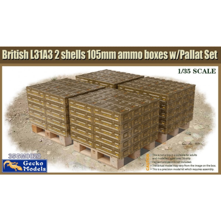 1/35 British L31A3 S Shells 10mm Ammo Boxes w Pallat Set