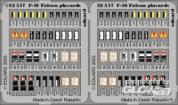 1/32F-16 Falcon Placards f&#252;r Hasegawa Bausatz