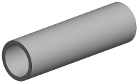 White polystyrene round tube, diameter 11.10 mm -