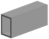 White polystyrene rectangular tube, 0.01