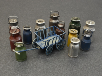 1/35 Milk Cans w/Small Cart