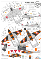 1/72 DH-100 Mk.6 Vampire DH-115 Mk.55 Vampire Trainer Swiss Decal