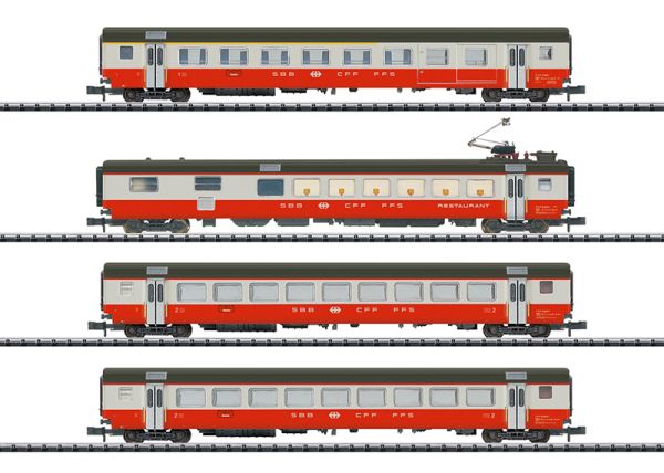 N  Schnellzugwagen Set &quot;Swiss Express&quot; Teil 1